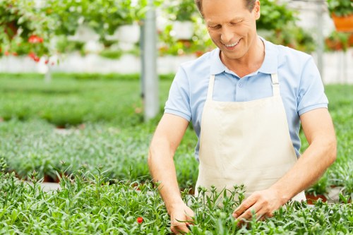 Customer choosing a payment method for Hendon garden services